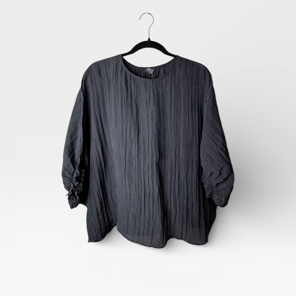 Grade & Gather Women's Black Batwing Lightweight‎ Size Small/Medium Blouse (I)